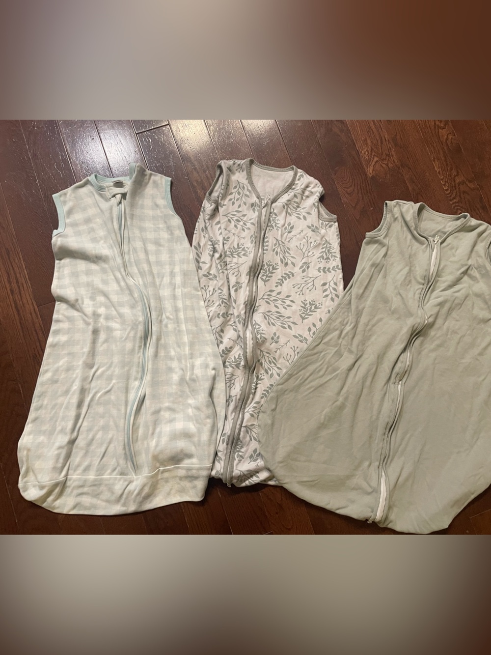 Baby/Toddler Sleeveless Zip Sleepsacks - Sage & Leaf Bundle of 3! 12-18M